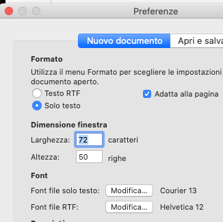 come formattare testo email in textEditor in MacOsx